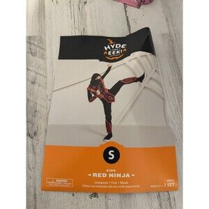 Hyde and Eek Child Kid Red Ninja Jumpsuit Vest Mask Halloween Costume Small 6-7